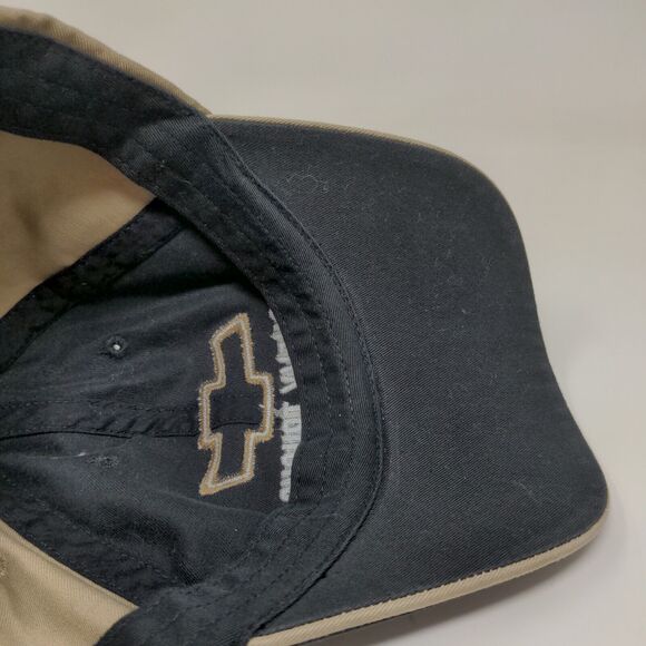 Checkered Flag Sports Men's Strapback Hat Black Tan Chevrolet Chevy Trucks - Picture 9 of 10